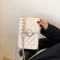 Fashion Embroidery Thread Pearl Chain Shoulder Messenger Bag main image 2