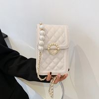 Fashion Embroidery Thread Pearl Chain Shoulder Messenger Bag main image 6