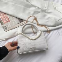 Mode Perlenkette Steinmuster Schulter Messenger Tragbare Kleine Quadratische Tasche sku image 1