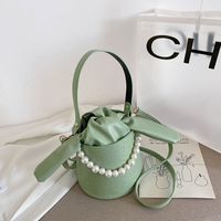 Fashion Solid Color Pearl Chain Shoulder Messenger Portable Bag sku image 2