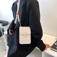 Fashion Embroidery Thread Pearl Chain Shoulder Messenger Bag sku image 6