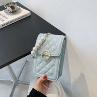 Fashion Embroidery Thread Pearl Chain Shoulder Messenger Bag sku image 9