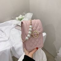 Fashion Embroidery Thread Pearl Chain Shoulder Messenger Bag sku image 10