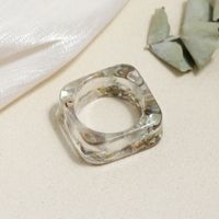 Fashion Style Candy Color Square Resin Ring Set sku image 4
