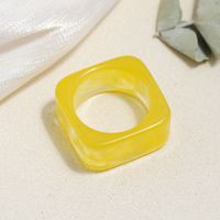 Fashion Style Candy Color Square Resin Ring Set sku image 5