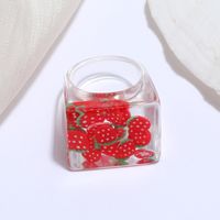 Fashion New Style Transparent Fruit Series Square Ring Set sku image 5