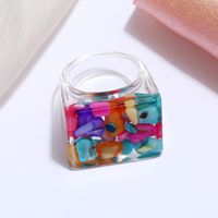 Fashion New Style Transparent Fruit Series Square Ring Set sku image 2