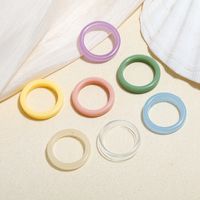 Simple Style Acrylic Acetate Jelly Color Simple Plain Ring Set sku image 10