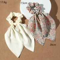 New Korean Fashion Style  Floral Pure Color Hair Scrunchies Set main image 1