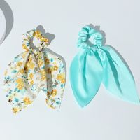 Korean Floral Fashion Style New Ribbon Hair Scrunchies Set sku image 1