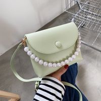 Fashion Pearl Chain Shoulder Messenger Portable Small Square Bag main image 1