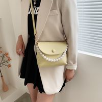 Fashion Pearl Chain Shoulder Messenger Portable Small Square Bag main image 6
