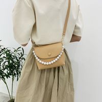 Fashion Pearl Chain Shoulder Messenger Portable Small Square Bag main image 5