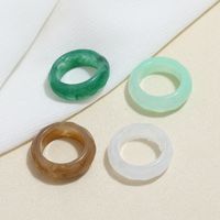 Korea Creative Geometric Candy Color Acrylic Resin Ring Set main image 1