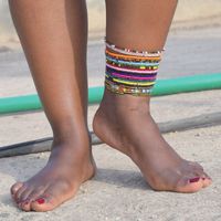 Candy Color Bead Anklet Simple Multi-purpose Beach Footwear main image 4