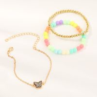 Fashion Creative Handmade Colorful Rice Bead Butterfly Bracelet Set main image 2