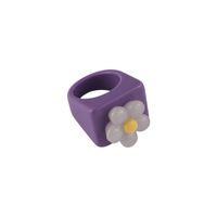 Fashion Flower Contrast Color Acrylic Ring Wholesale main image 6