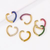 Simple Single Rectangular Heart Multicolor Ear Clip main image 2