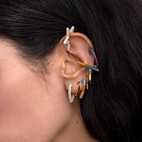 Fashion Rainbow Color Rhinestone Star Stud Earrings main image 1