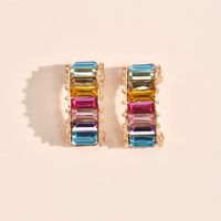 Simple Alloy Color Diamond Earrings Wholesale main image 3