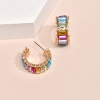 Simple Alloy Color Diamond Earrings Wholesale main image 4