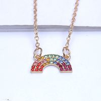 Creative Fashion Style Lips Peach Heart Multicolor Oil Drop Necklace main image 4