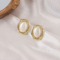 Fashion Geometric Oval Pearl Alloy Earrings Wholesale main image 3