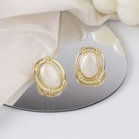 Fashion Geometric Oval Pearl Alloy Earrings Wholesale main image 4