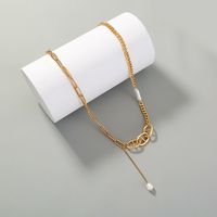 Fashion Stitching Chain Pearl Pendant Single Layer Clavicle Chain main image 4