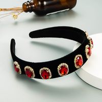 Baroque Style Retro Flannel Alloy Diamond Headband main image 4