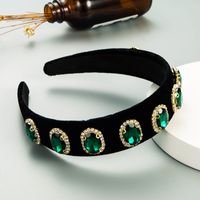 Baroque Style Retro Flannel Alloy Diamond Headband main image 5