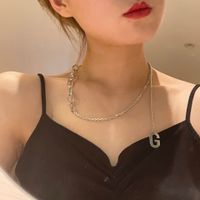 Fashion New Style Simple Letter Thickness Chain Necklace main image 4
