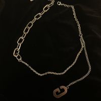 Fashion New Style Simple Letter Thickness Chain Necklace main image 5