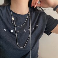 Fashion New Style Chain Metal Tassel Knot Necklace main image 5