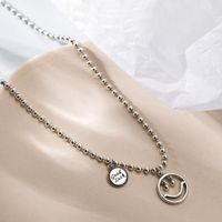 Korean Style Hollow Smiley Letter Necklace main image 1