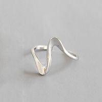 Korean S925 Sterling Silver Wave Pattern Wide Ring main image 1