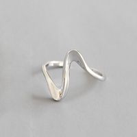 Koreanischer S925 Sterling Silber Wellenmuster Breiter Ring main image 2