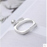 Anillo De Plata Esterlina Coreana Bell Smiley Pendent S925 main image 4