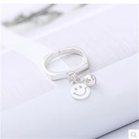 Anillo De Plata Esterlina Coreana Bell Smiley Pendent S925 main image 6