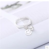 Korean Bell Smiley Pendent S925 Sterling Silver Ring main image 6
