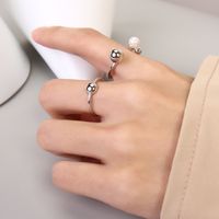 Fashion S925 Sterling Silver Round Bead Ring Wholesale main image 1