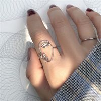 Simple S925 Sterling Silver Line Face Ring main image 1