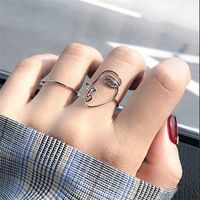 Simple S925 Sterling Silver Line Face Ring main image 4