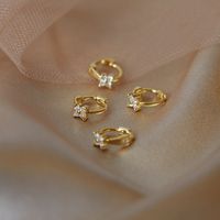 Simple Diamond Copper Earrings Wholesale main image 4