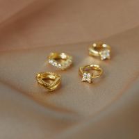 Simple Diamond Copper Earrings Wholesale main image 5