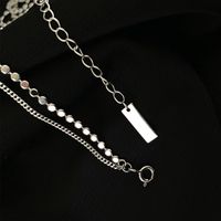 S925 Silver Double Layer Disc Anklet main image 4