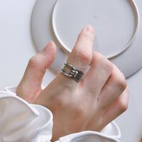 Wholesale Retro Knot Rope S925 Sterling Silver Open Ring main image 1