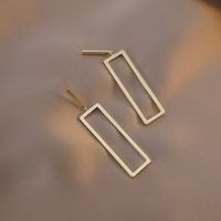 Retro Texture Simple Matte Gold Rectangular Earrings main image 6