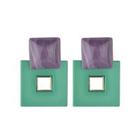 Texture Square Geometric Acrylic Contrast Color Earrings main image 6