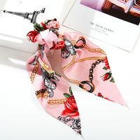 Fashion Creative Chain Printing Simulation Silk Scarf Headband main image 5
